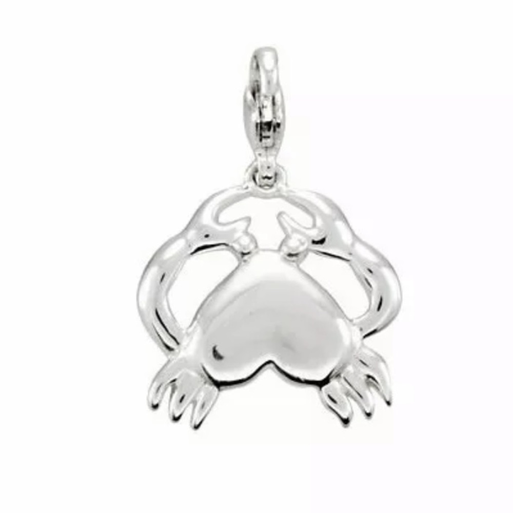 Sterling Silver Crab Charm Lobster Clasp